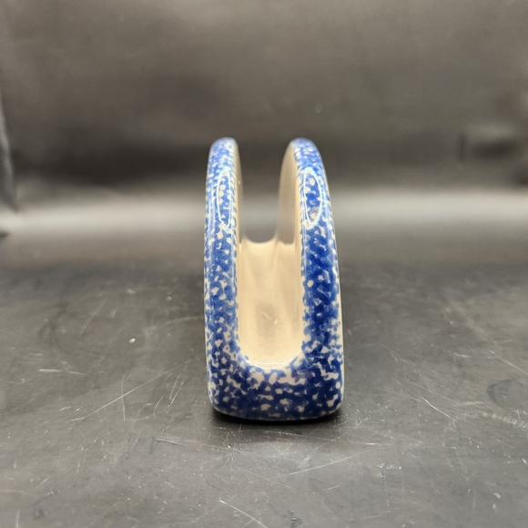 Sponge Art Napkin Holder Blue Cream Heart - Picture 2 of 7
